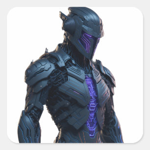 Cool futuristisch robotontwerp van hoge kwaliteit vierkante sticker
