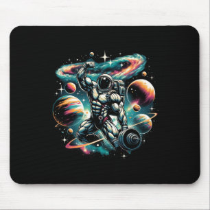 Cool Galaxy Bodybuilder Astronaut op Bodybuilding Muismat