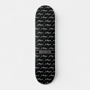 Cool Gamer Custom Black Gaming Patroon Skateboard