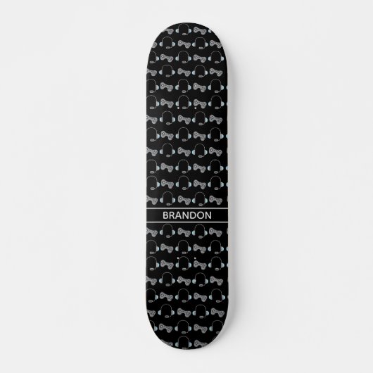 Cool Gamer Custom Black Gaming Patroon Skateboard (Voorkant)