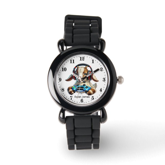 Cool gamer geit voeg naam toe horloge (Voorkant)