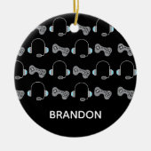 Cool Gamer Personalizeerd gamepatroon kerstmis Keramisch Ornament (Voorkant)