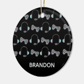Cool Gamer Personalizeerd gamepatroon kerstmis Keramisch Ornament (Links)