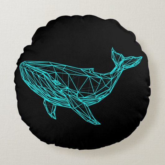 Cool Gamer Whale Throw Pillow Rond Kussen (Voorkant)