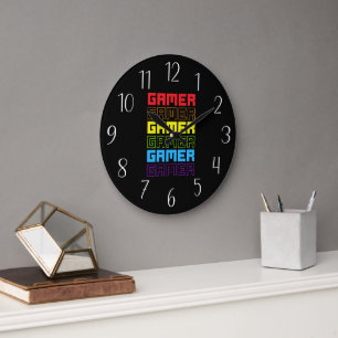 Cool gamer word art grote klok