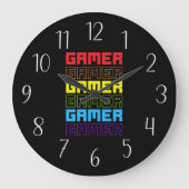 Cool gamer word art grote klok (Voorkant)