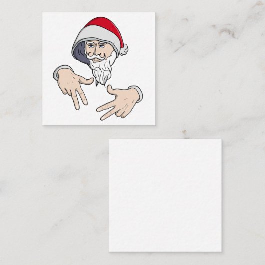 Cool Gangsta Hip Hop Hand Rap Sinterklaas Informatiekaartje (Voorkant / Achterkant)