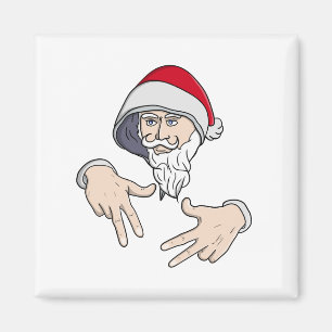 Cool Gangsta Hip Hop Hand Rap Sinterklaas Magneet