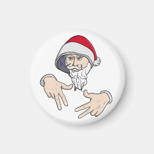 Cool Gangsta Hip Hop Hand Rap Sinterklaas Magneet
