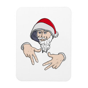 Cool Gangsta Hip Hop Hand Rap Sinterklaas Magneet