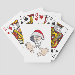 Cool Gangsta Hip Hop Hand Rap Sinterklaas Pokerkaarten