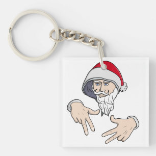 Cool Gangsta Hip Hop Hand Rap Sinterklaas Sleutelhanger