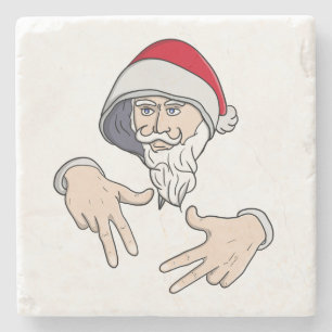 Cool Gangsta Hip Hop Hand Rap Sinterklaas Stenen Onderzetter