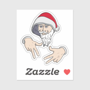 Cool Gangsta Hip Hop Hand Rap Sinterklaas Sticker