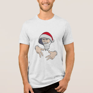Cool Gangsta Hip Hop Hand Rap Sinterklaas Tri-Blend Shirt