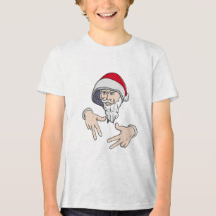 Cool Gangsta Hip Hop Hand Rap Sinterklaas Tri-Blend Shirt