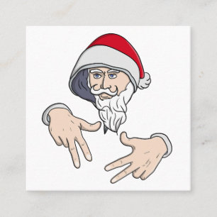 Cool Gangsta Hip Hop Hand Rap Sinterklaas Vierkante Visitekaartje