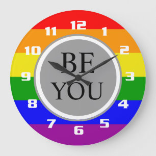 Cool Gay Pride Vlag Wees Jezelf Grote Klok