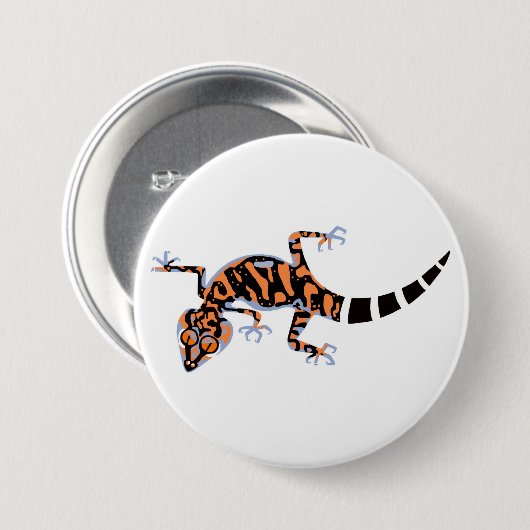 Cool GECKO - Bedreigd dier - Lizard Ronde Button 7,6 Cm (Voorkant /achterkant)
