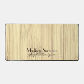Cool geel bamboe houtprint Jouw naam Bezetting Bureaumat (Voorkant)