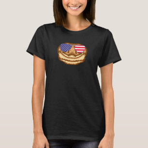 Cool gek draagt Usa vlag zonnebril ons Amerika T-shirt