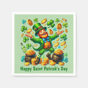 Cool Gelukkig St. Patrick's Day Kabouter  Servet