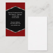 Cool général Cartes de visite de construction (Devant / Derrière)