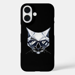 Cool Geometric Cat iPhone Case - Nauwelijks aanwez