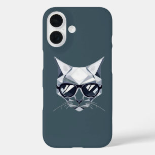 Cool Geometric Cat iPhone Case - Nauwelijks aanwez