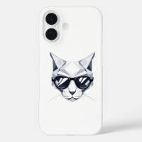 Cool Geometric Cat iPhone Case - Nauwelijks aanwez