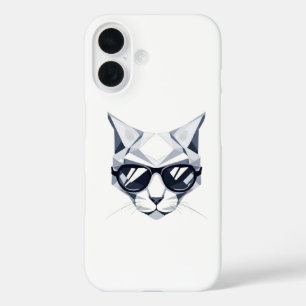 Cool Geometric Cat iPhone Case - Nauwelijks aanwez