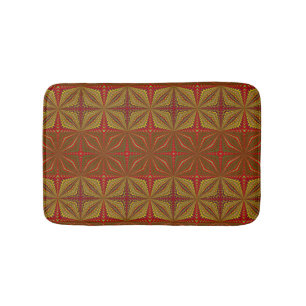 Cool Geometric Earthy Brown Yellow Ethnic Tribal Badmat