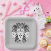 Cool Geometric Lion Head Paper Bord (Feest)