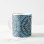 Cool Geometric Pattern Blue Grey Batik Stropdas-Dy Koffiemok (Voorkant links)