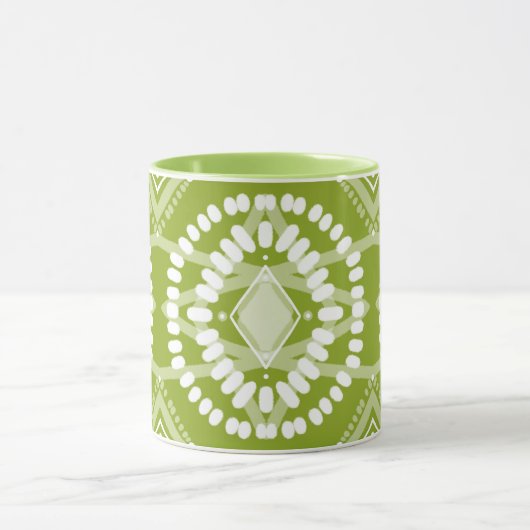 Cool Geometric Pattern Lime Green Batik Stropdas-D Mok (Midden)