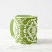 Cool Geometric Pattern Lime Green Batik Stropdas-D Mok (Voorkant links)