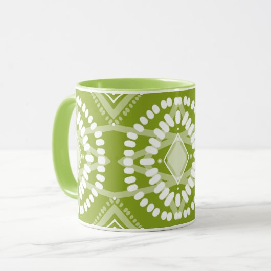 Cool Geometric Pattern Lime Green Batik Stropdas-D Mok (Voorkant links)