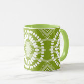 Cool Geometric Pattern Lime Green Batik Stropdas-D Mok (Voorkant rechts)
