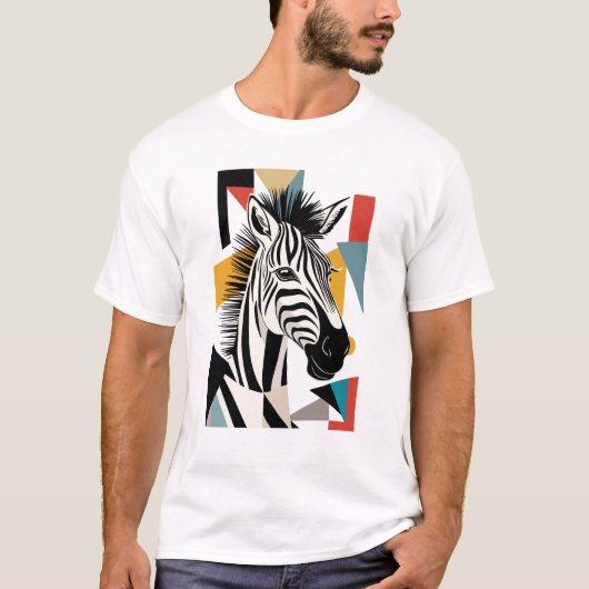 Cool Geometric Zebra African Wildlife T-shirt (Voorkant)