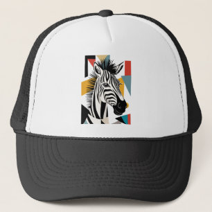 Cool Geometric Zebra African Wildlife Trucker Pet