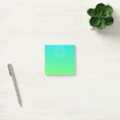 Cool geometrisch monogram | Blauwe & Limegroene Om Post-it® Notes (Kantoor)