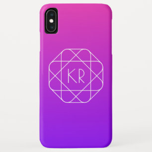 Cool geometrisch monogram Magenta Paars Violet iPhone XS Max Hoesje