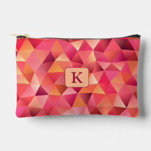 Cool Geometrisch Rood Sinaasappel Roze Monogram Etui