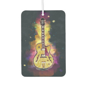 Cool gepersonaliseerde gitaar kunst Heldergeel r Luchtverfrisser