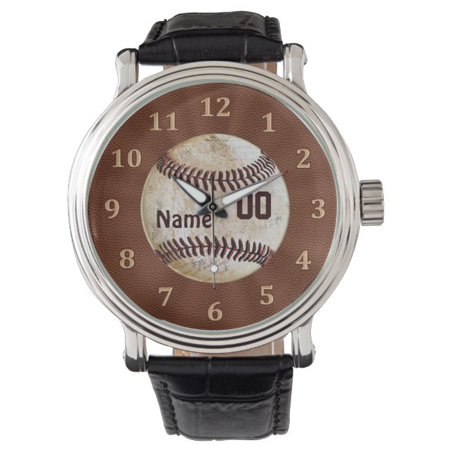 Cool Gepersonaliseerde  Honkbal Horloges voor Mann (Voorkant)
