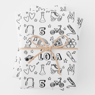 Cool Gepersonaliseerde Kinder Kleurplaat Verjaarda Inpakpapier Vel