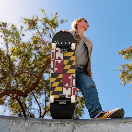 Cool Gepersonaliseerde Maryland State Vlag Skateboard (Buiten 1)
