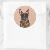 Cool German Shepherd for German Shepherd Lovers Ronde Sticker (Tas)