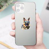 cool german shepherd sticker (Telefoon)