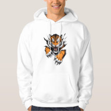Cool Gescheurde Boze Tijger Grafische Hoodie